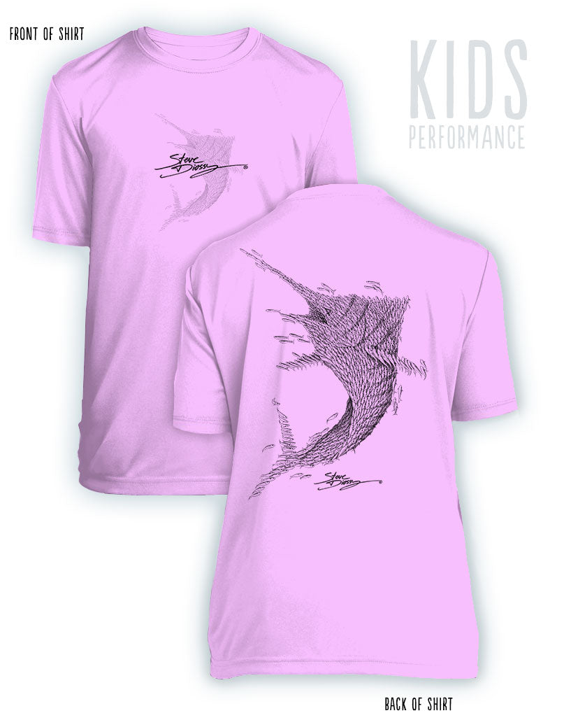 Bait Ball Marlin- KIDS Short Sleeve Performance - 100% Polyester